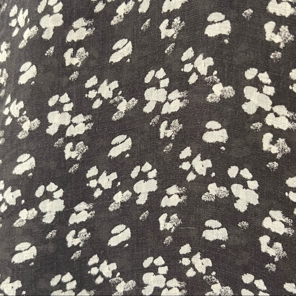 M I H Jeans Gray Printed Ramie Button Down Shirt … - image 4